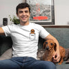 Retrato de tu mascota estilo "mi mascota en el bolsillo" impreso en camiseta 100% algodón premium para hombre o mujer 🐶