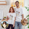 Retrato de tu mascota estilo "arte de línea continua" impreso en camiseta 100% algodón premium para hombre o mujer 🐶